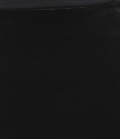 Black stretch velvet elegant skirt