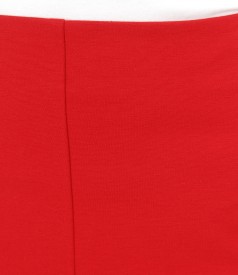 Thick elastic jersey flared skirt