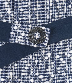 Multicolored loops cotton jacket with crystals