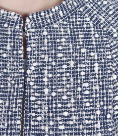 Multicolored loops cotton jacket with crystals