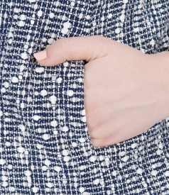 Multicolored loops cotton jacket with crystals