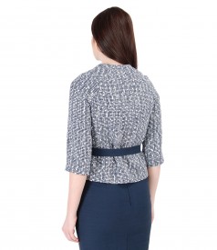 Multicolored loops cotton jacket with crystals