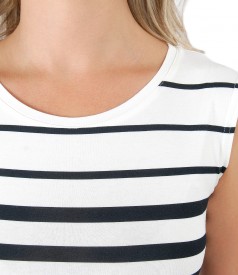 Printed with stripes jersey casual dress