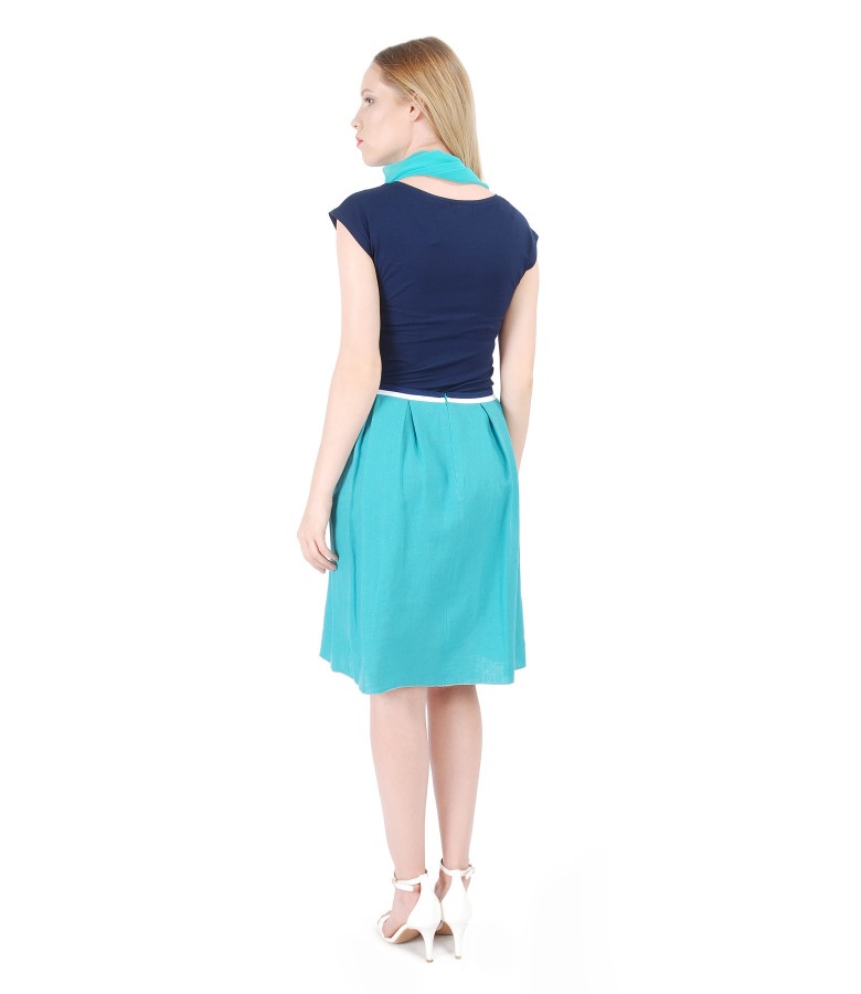 Casual outfit with uni jersey blouse and flax skirt