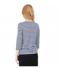 Elastic jersey blouse embellished with crystals