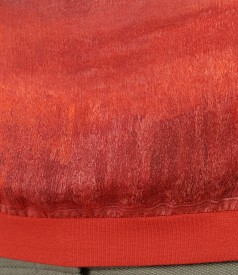 Elastic jersey blouse printed with stripes