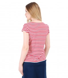 Elastic jersey blouse embellished with crystals