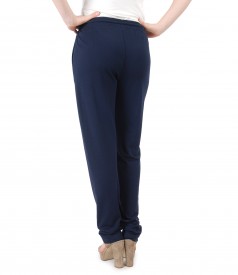 Wide pants with elastic waist with crystals