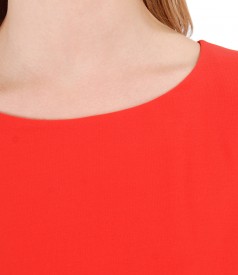 Elegant blouse with veil cape and button on the back