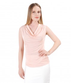 Uni jersey blouse embellished with crystals