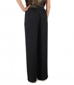 Elegant viscose pants with precious elastic waist