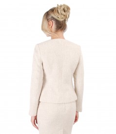 Elegant jacket with wool and alpaca loops