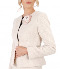 Elegant jacket with wool and alpaca loops