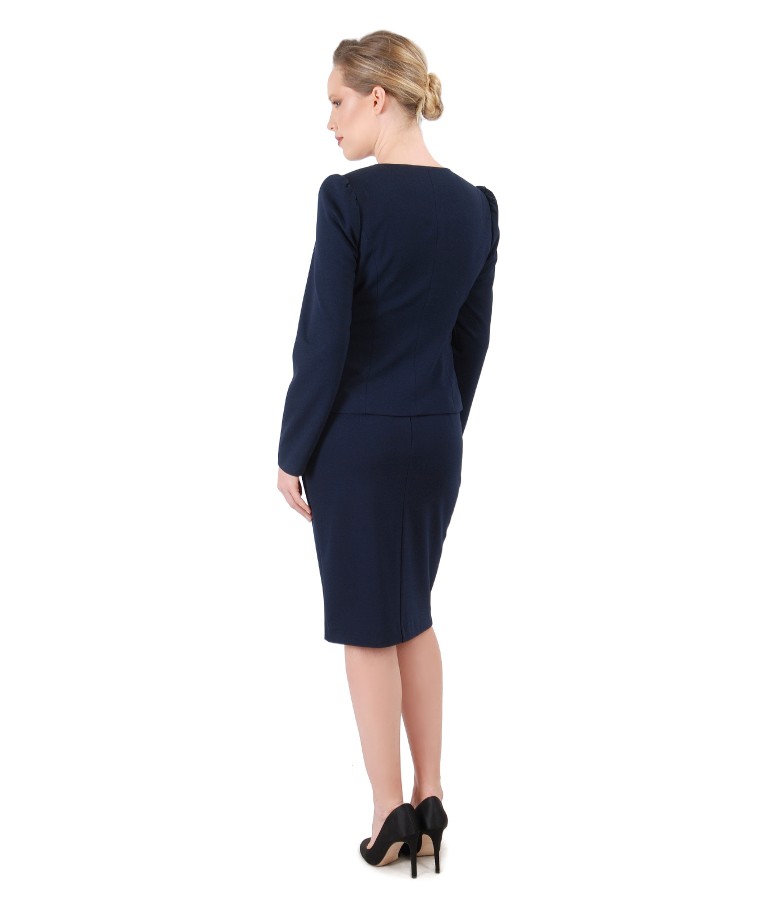 Office women suit with jacket and elastic jersey skirt