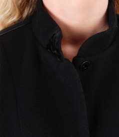 Wool and cashmere jacket doubled with printed satin