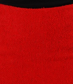 Black skirt from wool and alpaca loops with trim