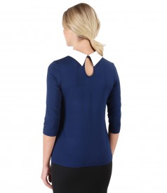 Elastic jersey blouse with  crystals