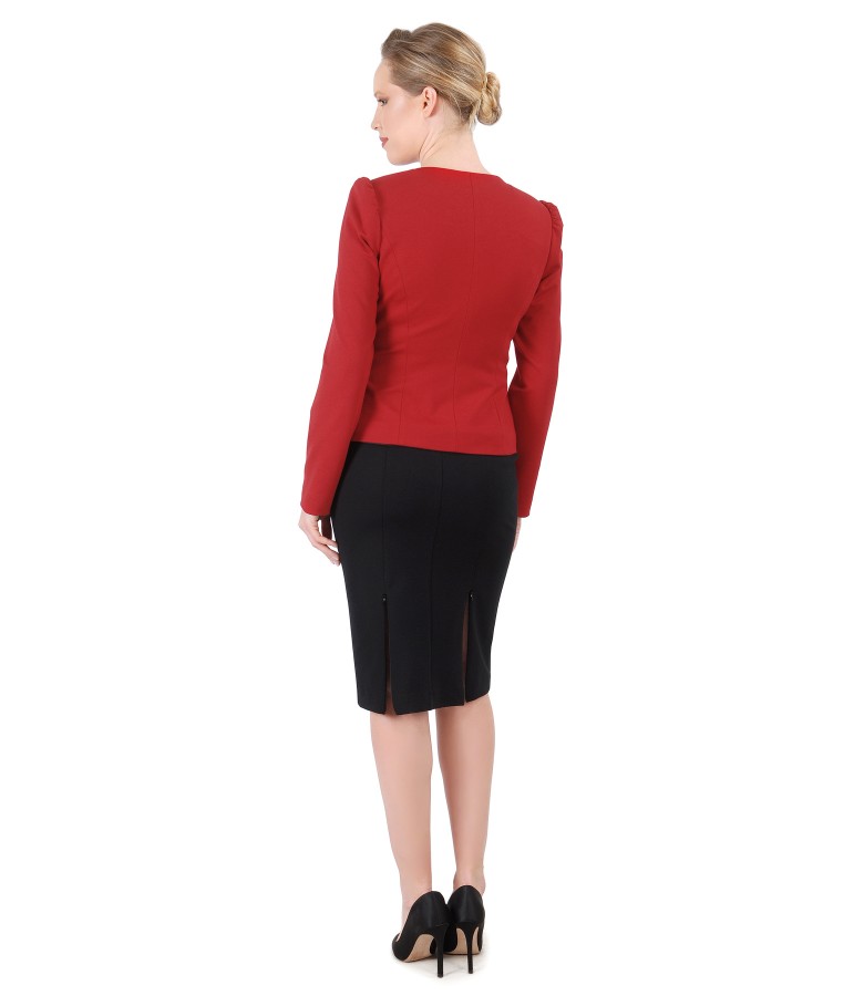 Office women suit with jacket and elastic jersey skirt