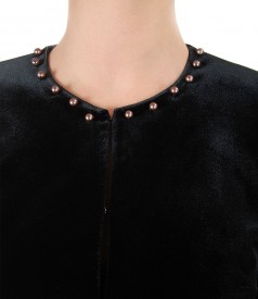 Jacket made of velvet  embellished with crystals