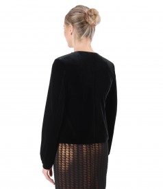 Jacket made of velvet  embellished with crystals
