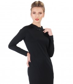 Midi dress made of elastic jersey with long sleeves