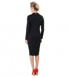Midi dress made of elastic jersey with long sleeves