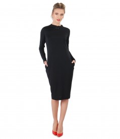 Midi dress made of elastic jersey with long sleeves