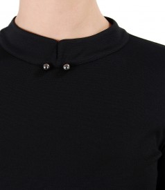 Midi dress made of elastic jersey with long sleeves