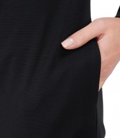 Midi dress made of elastic jersey with long sleeves