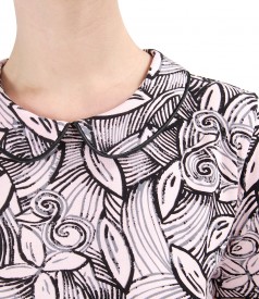 Uni elastic jersey blouse with collar