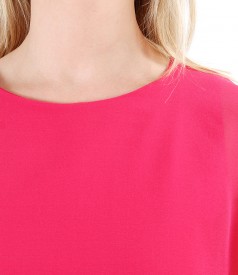 Elegant blouse with veil cape and button on the back