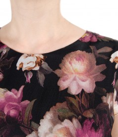 Casual silk dress with floral print