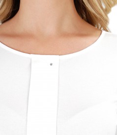 Elastic jersey blouse with fold and crystals