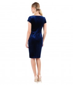 Rochie midi din catifea elastca uni
