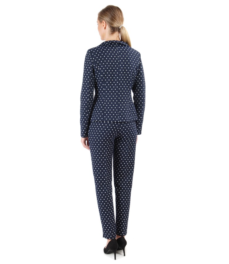Office woman suit with jacket and printed cotton skirt