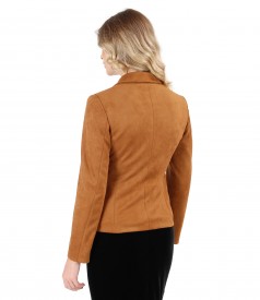Fabric jacket with velvet look