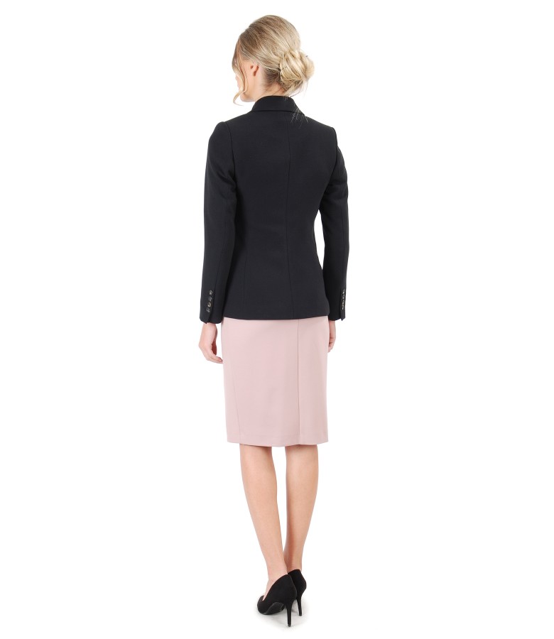 Jacket with elastic jersey dress