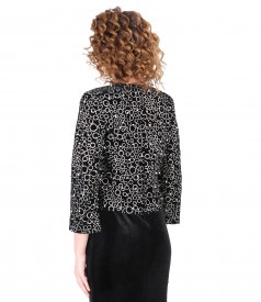 Black velvet bolero with pearls