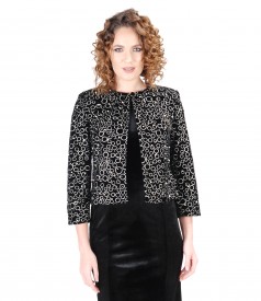 Black velvet bolero with pearls