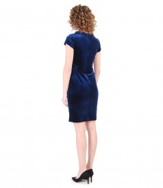 Elastic velvet dress with crystals