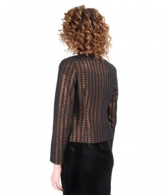 Elegant jacket with crystals on the shoulder