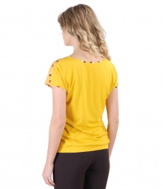 Blouse with viscose front printed with dots
