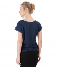 Blouse veil front with floral print