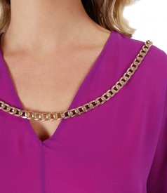 Butterfly veil dress with decorative chain