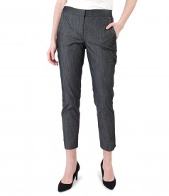 Denim pants with decorative seam