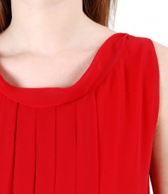 Veil dress with front folds