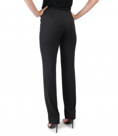 Elegant pants made of elastic jersey with glossy effect