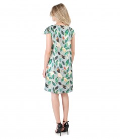 Veil dress with floral print