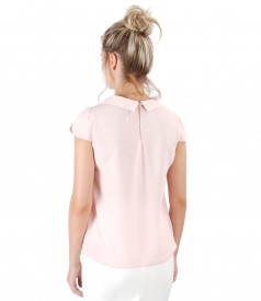 Elegant blouse with round collar