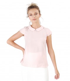 Elegant blouse with round collar